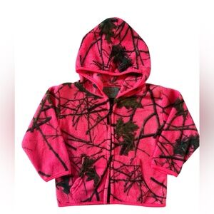 Trail Crest Pink Camo Fleece Zip Hoodie Toddler 4T Hunting